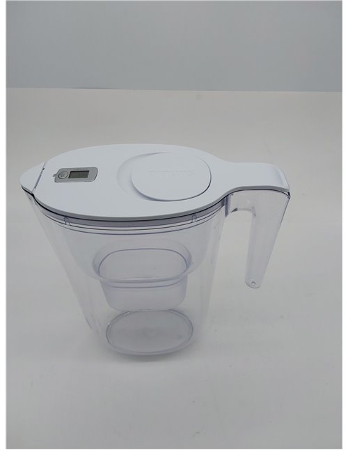 Philips Water Filtro de jarra + 6 cartuchos de filtro de repuesto, Filtración Avanzada, flujo rápido, temporizador electrónico, 