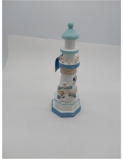 OOTB Faro de Madera con 8 LED Blancas, 10.5 x 29.5 cm