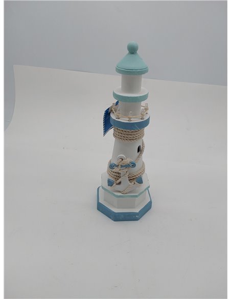 OOTB Faro de Madera con 8 LED Blancas, 10.5 x 29.5 cm