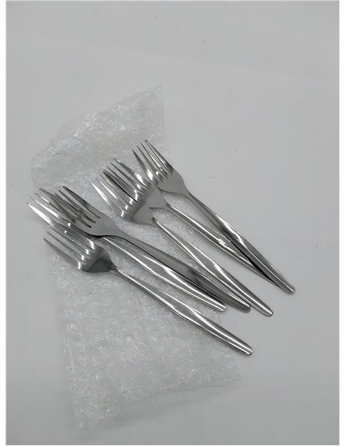Amefa Set 6 tenedores mesa, Acero inoxidable 18/0, Espeso 1,8 mm, Azul, Tenedor
