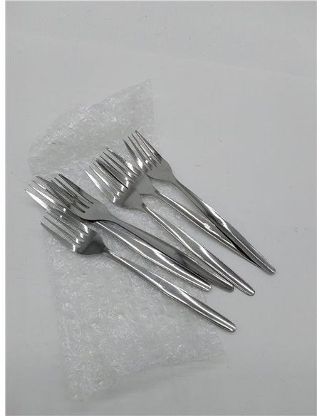 Amefa Set 6 tenedores mesa, Acero inoxidable 18/0, Espeso 1,8 mm, Azul, Tenedor