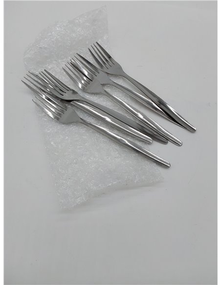 Amefa Set 6 tenedores mesa, Acero inoxidable 18/0, Espeso 1,8 mm, Azul, Tenedor