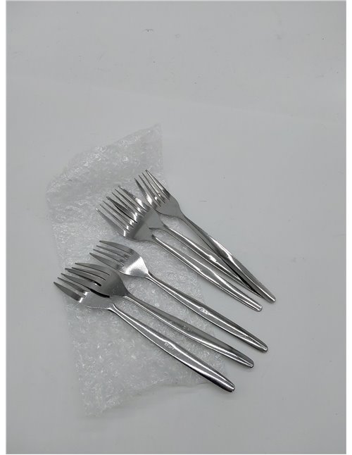 Amefa Set 6 tenedores mesa, Acero inoxidable 18/0, Espeso 1,8 mm, Azul, Tenedor