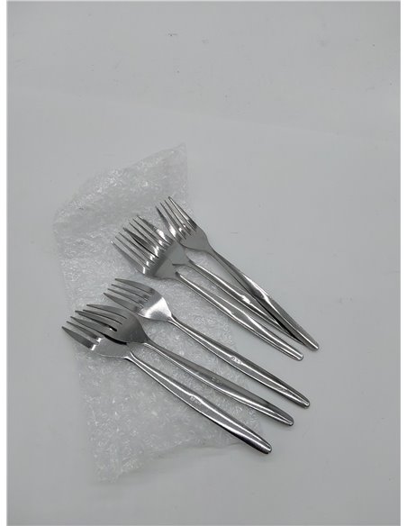 Amefa Set 6 tenedores mesa, Acero inoxidable 18/0, Espeso 1,8 mm, Azul, Tenedor