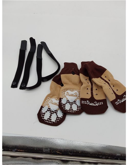 SlowTon Calcetines Antideslizantes para Perros, Protector de Patas para Pisos de Madera de pavimento Caliente, Pinzas Ajustables