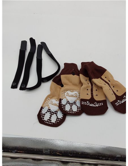 SlowTon Calcetines Antideslizantes para Perros, Protector de Patas para Pisos de Madera de pavimento Caliente, Pinzas Ajustables