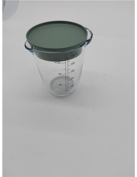 Mepal - Jarra medidora de vidrio con tapa Chef it - Medidas grabadas de fácil lectura - Apto para microondas y horno, sin tapa -