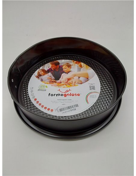 FORMEGOLOSE, molde desmontable para pasteles de 1 fondo Ø 28 cm, Fondo antigoteo, Acero con revestimiento antiadherente, Negro 