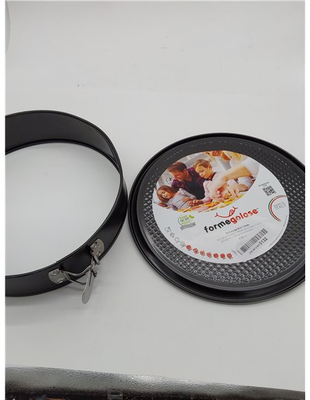 FORMEGOLOSE, molde desmontable para pasteles de 1 fondo Ø 28 cm, Fondo antigoteo, Acero con revestimiento antiadherente, Negro 