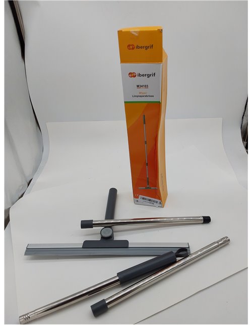 Ibergrif M34103 Escobilla de Goma de 42cm para Suelos, Escoba de Goma con Mango Ajustable(113cm), Limpia Cristales, para Suelo, 