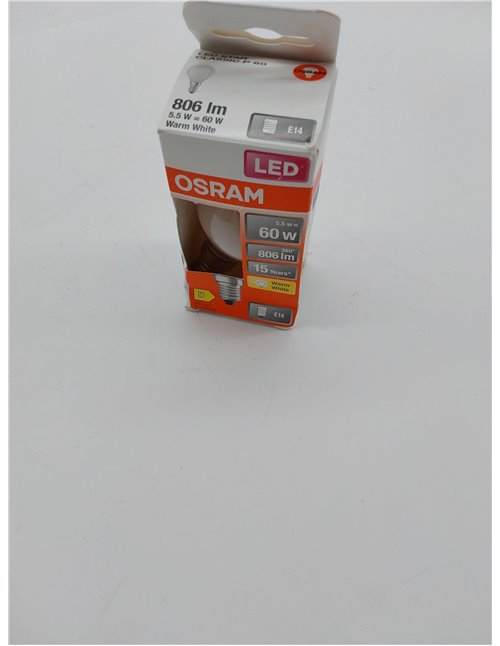 OSRAM LED Retrofit CLASSIC P Bombilla LED , Casquillo E14 , 2700 K , 6,50 W , Equivalente a 60W , Blanco cálido 