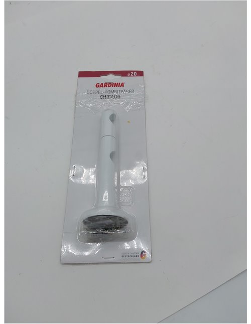 GARDINIA Soporte de doble combinación con placa de montaje de metal para barras de cortina, 2 pistas, Abierto, Todas las piezas 