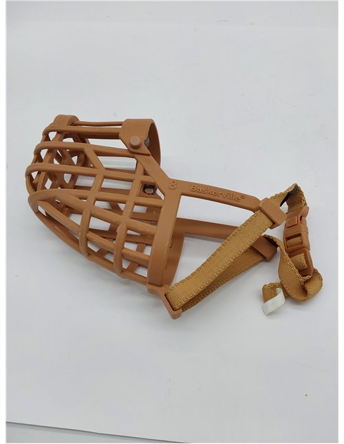 BOZAL DE CESTA seguro BASKERVILLE CLASSIC - Permite jadear y beber, impide morder y hurgue, ideal para perros de nariz larga, bo