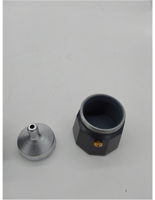 Monix Vitro Noir Cafetera italiana de aluminio 1 taza, apta para todo tipo de cocinas salvo inducción, mango termoresistente 