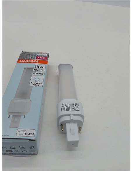 OSRAM Lámpara LED DULUX D 13 para casquillo G24D-1, 5 vatios, 660 lúmenes, blanco frío (4000K), giratoria, sustituye a la lámpar