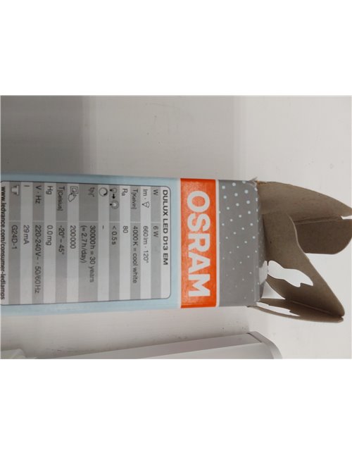 OSRAM Lámpara LED DULUX D 13 para casquillo G24D-1, 5 vatios, 660 lúmenes, blanco frío (4000K), giratoria, sustituye a la lámpar