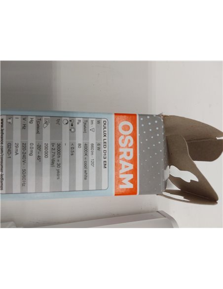 OSRAM Lámpara LED DULUX D 13 para casquillo G24D-1, 5 vatios, 660 lúmenes, blanco frío (4000K), giratoria, sustituye a la lámpar