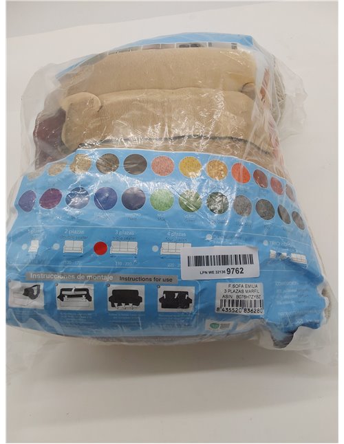 Martina Home Funda Sofá Elástico Túnez 3 Plazas 170 a 220 cm, Gris, Funda de sofá Elastica, 3 Plazas (170 a 220 cm) 