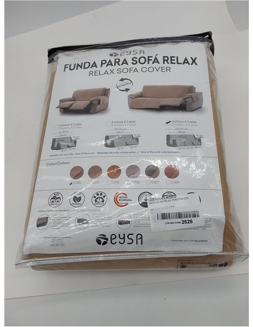 Eysa Magnus Funda de sofá Reversible 3x3 Relax práctica C/00