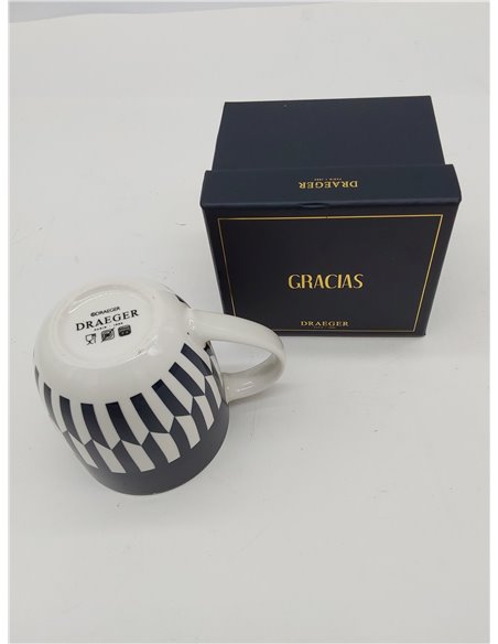 DRAEGER PARIS 1886 - Taza Cerámica 320ml - Diseño Chic y Moderno en Azul o Rosa con Mensaje en Oro Caliente - Apta Lavavajillas 