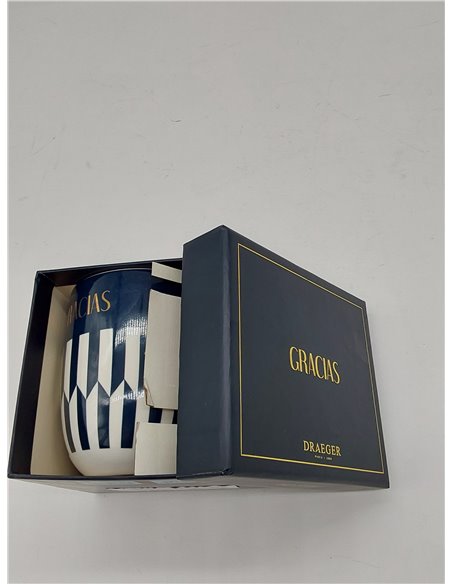 DRAEGER PARIS 1886 - Taza Cerámica 320ml - Diseño Chic y Moderno en Azul o Rosa con Mensaje en Oro Caliente - Apta Lavavajillas 
