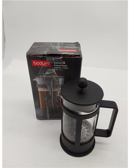 Bodum Kenya French Press 3 Cups 0.35 L Cafetera émbolo, Vidrio, plástico, Acero, Negro, Inches
