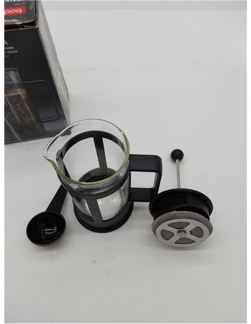 Bodum Kenya French Press 3 Cups 0.35 L Cafetera émbolo, Vidrio, plástico, Acero, Negro, Inches