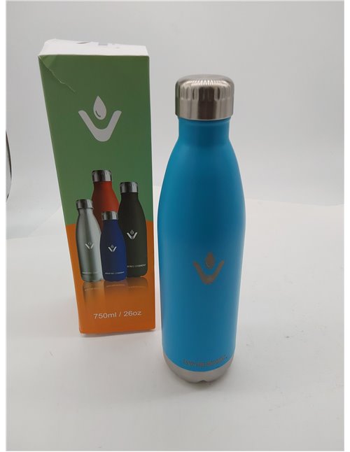 Botella Termica 750ml, Botella de Agua Reutilizable con Doble Aislamiento, Cantimplora Acero Inoxidable sin BPA, A Prueba de Fug