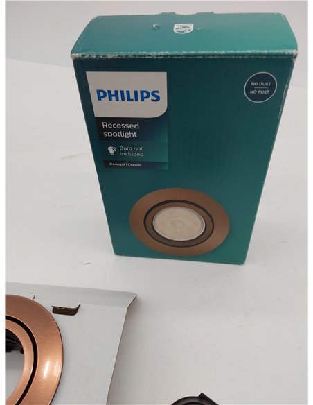Philips myLiving Foco empotrable GU10, luz blanca cálida, iluminación interior, 5.5 W, marrón