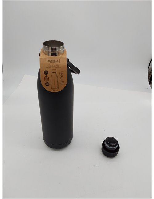 Nerthus FIH 622 - Termo Doble Pared para Frios y Calientes Diseño Negra 1500 ml Libre de Bpa, Tapon Hermético, Acero Inoxidable 