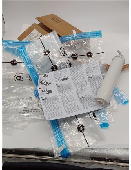 Amazon Basics Paquete de 5 bolsas de vacío para almacenamiento, incluyen boca para aspirador, con cremallera, tamaño mediano, Tr