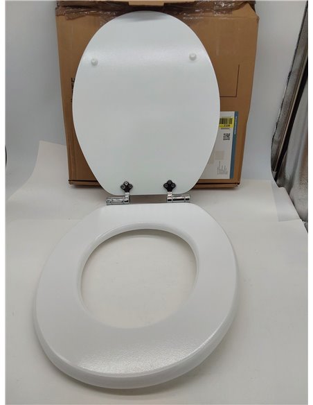 SCHÜTTE - Asiento de inodoro de madera con dispositivo de descenso automático, tapa de madera de tablero de fibra de densidad me