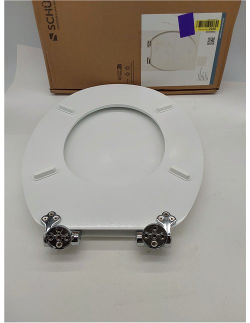 SCHÜTTE - Asiento de inodoro de madera con dispositivo de descenso automático, tapa de madera de tablero de fibra de densidad me