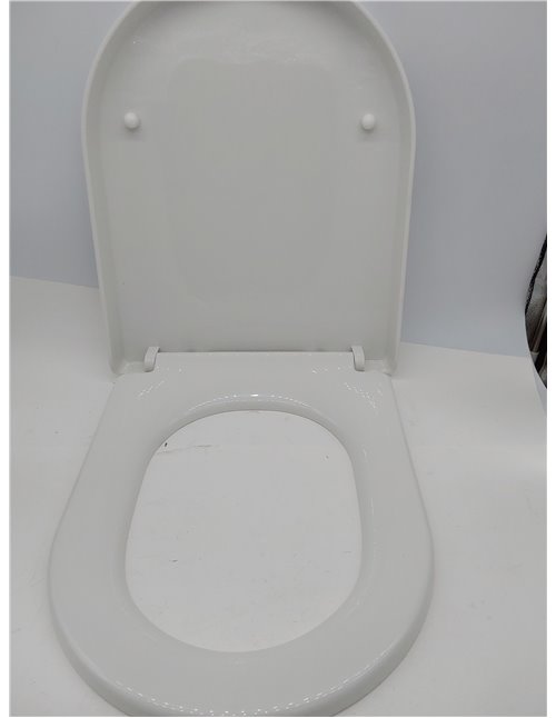 Himimi Tapa WC Universal, Asiento para Inodoro, Asiento de Inodoro en Forma de D, Tapas de Water Cierre Suave Lento, Bisagras Aj