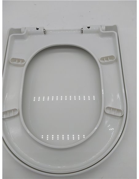 Himimi Tapa WC Universal, Asiento para Inodoro, Asiento de Inodoro en Forma de D, Tapas de Water Cierre Suave Lento, Bisagras Aj