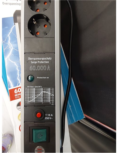 Brennenstuhl Premium-Protect-Line regleta enchufes de 8 Tomas con protección sobretensión (Cable de 3m, Interruptor, protección 