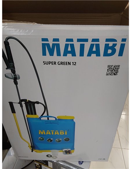 Matabi - Pulverizador a Presión Manual - Sulfatadora 12L - Lanza de Fibra y Boquilla Resistente - Fumigadora con Regulador de Pr