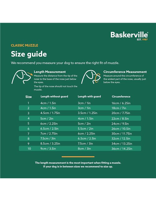 (Talla 8) BOZAL DE CESTA seguro BASKERVILLE CLASSIC - Permite jadear y beber, impide morder y hurgue, ideal para perros de nariz