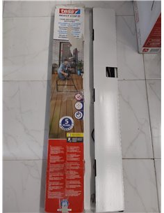 tesa Insect Stop FALT - Malla mosquitera para puertas con marco de aluminio plegable - Marco telescópico ajustable - Gris antrac 2