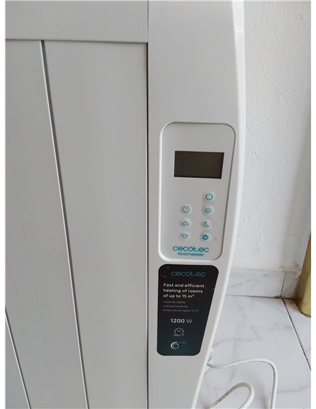 Cecotec Radiador Eléctrico Bajo Consumo Ready Warm 1800 Thermal 8 Elementos, 1200W, De pared o pie, 3 Modos, Temporizador, Mando