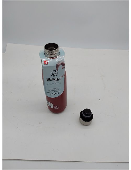 Bergner Go Lovers Botella Termo Cola 500ml Acero Inoxidable Rosa Walking Anywhere, Rojo und Negro, 500 ml