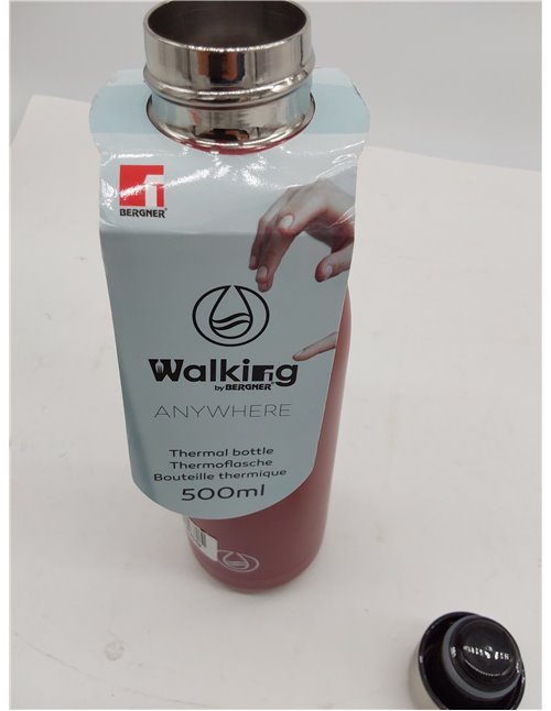 Bergner Go Lovers Botella Termo Cola 500ml Acero Inoxidable Rosa Walking Anywhere, Rojo und Negro, 500 ml