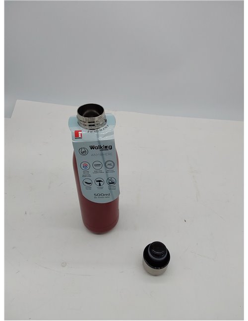 Bergner Go Lovers Botella Termo Cola 500ml Acero Inoxidable Rosa Walking Anywhere, Rojo und Negro, 500 ml