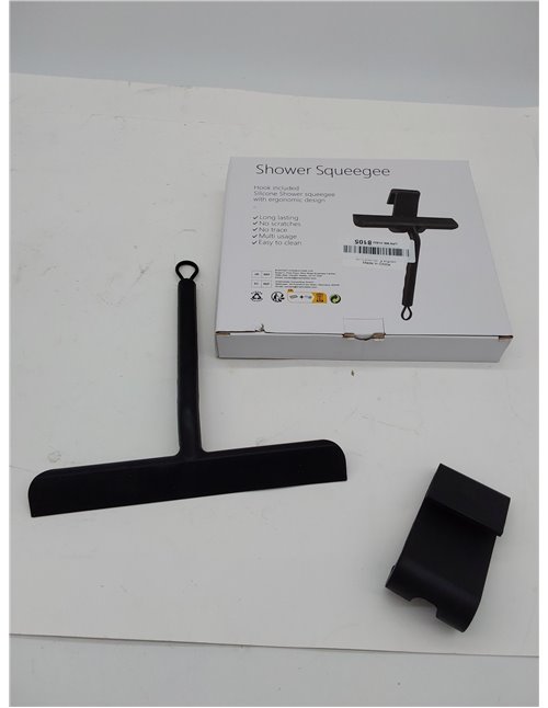 Vinabo Rasquetas Limpiacristales para Ducha de Silicona con Soporte, Limpia Mamparas Cristal, Limpieza y Alisado Superficies Ven