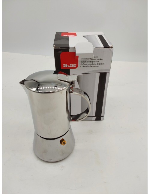 IBILI - Cafetera express Essential, 2 tazas, 100 ml, Acero Inoxidable, Apto para inducción 