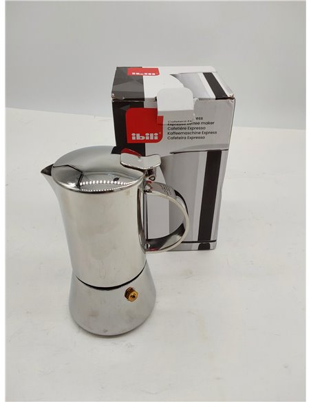 IBILI - Cafetera express Essential, 2 tazas, 100 ml, Acero Inoxidable, Apto para inducción 