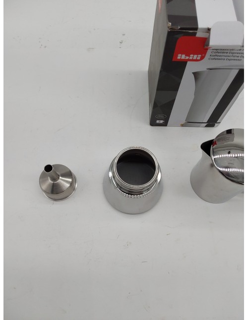 IBILI - Cafetera express Essential, 2 tazas, 100 ml, Acero Inoxidable, Apto para inducción 