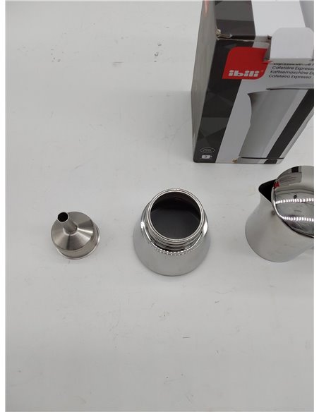IBILI - Cafetera express Essential, 2 tazas, 100 ml, Acero Inoxidable, Apto para inducción 