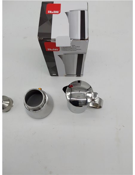 IBILI - Cafetera express Essential, 2 tazas, 100 ml, Acero Inoxidable, Apto para inducción 