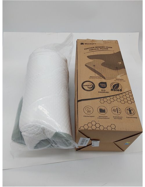 MULISOFT Almohada de espuma viscoelástica, cómoda y ergonómica, con soporte para el cuello, ideal para dormir de lado, verde